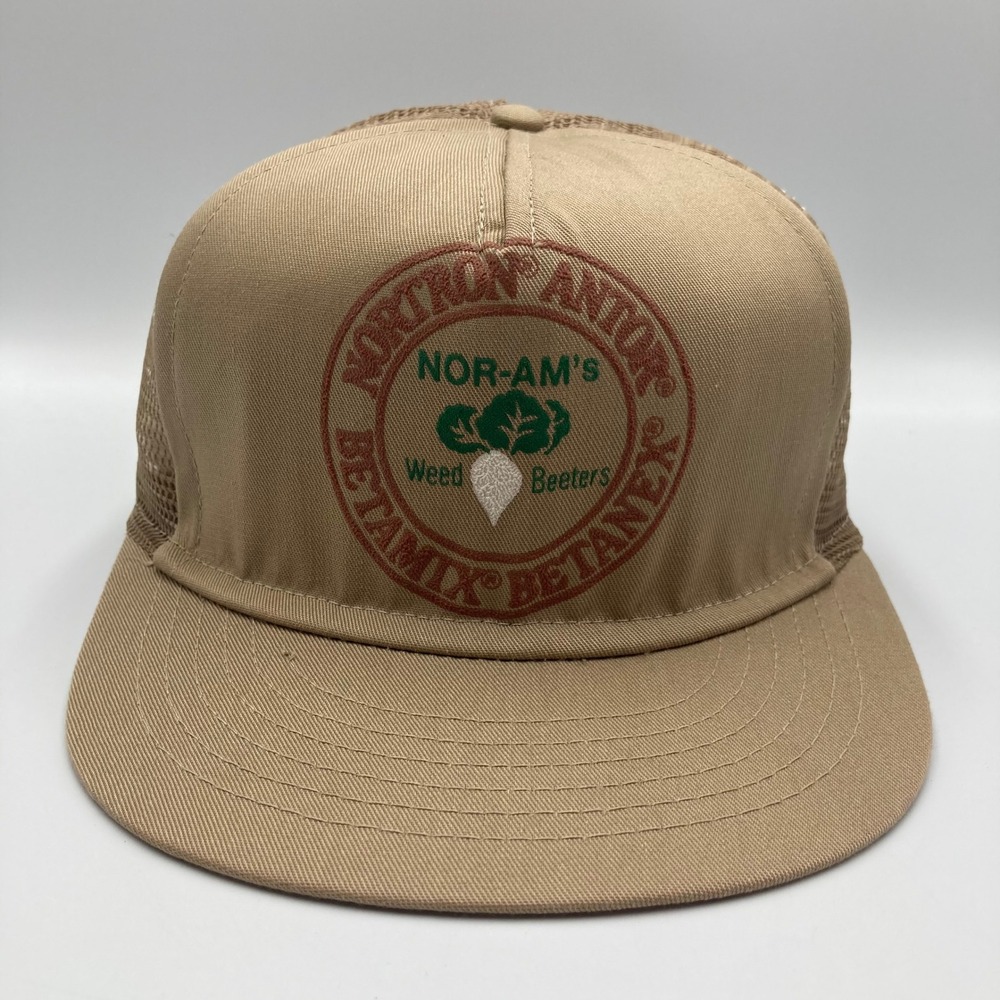 Vintage Trucker‎ Hat NOR-AM Betanex Weed Beeters Tan Mesh Snapback